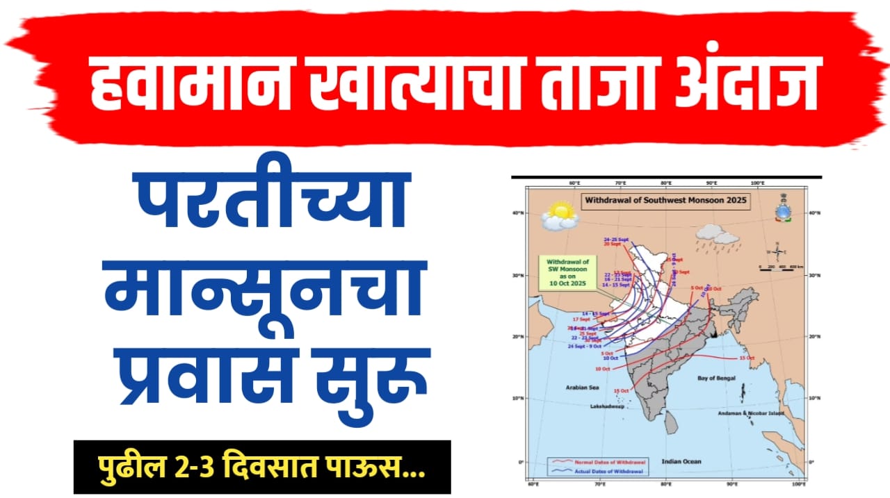 राज्यातून मान्सूनचा परतीचा